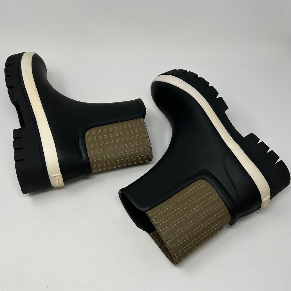 Tory Burch Foul Weather Hurricane Rain Boots Women's Size 10 Black - Picture 7 of 9